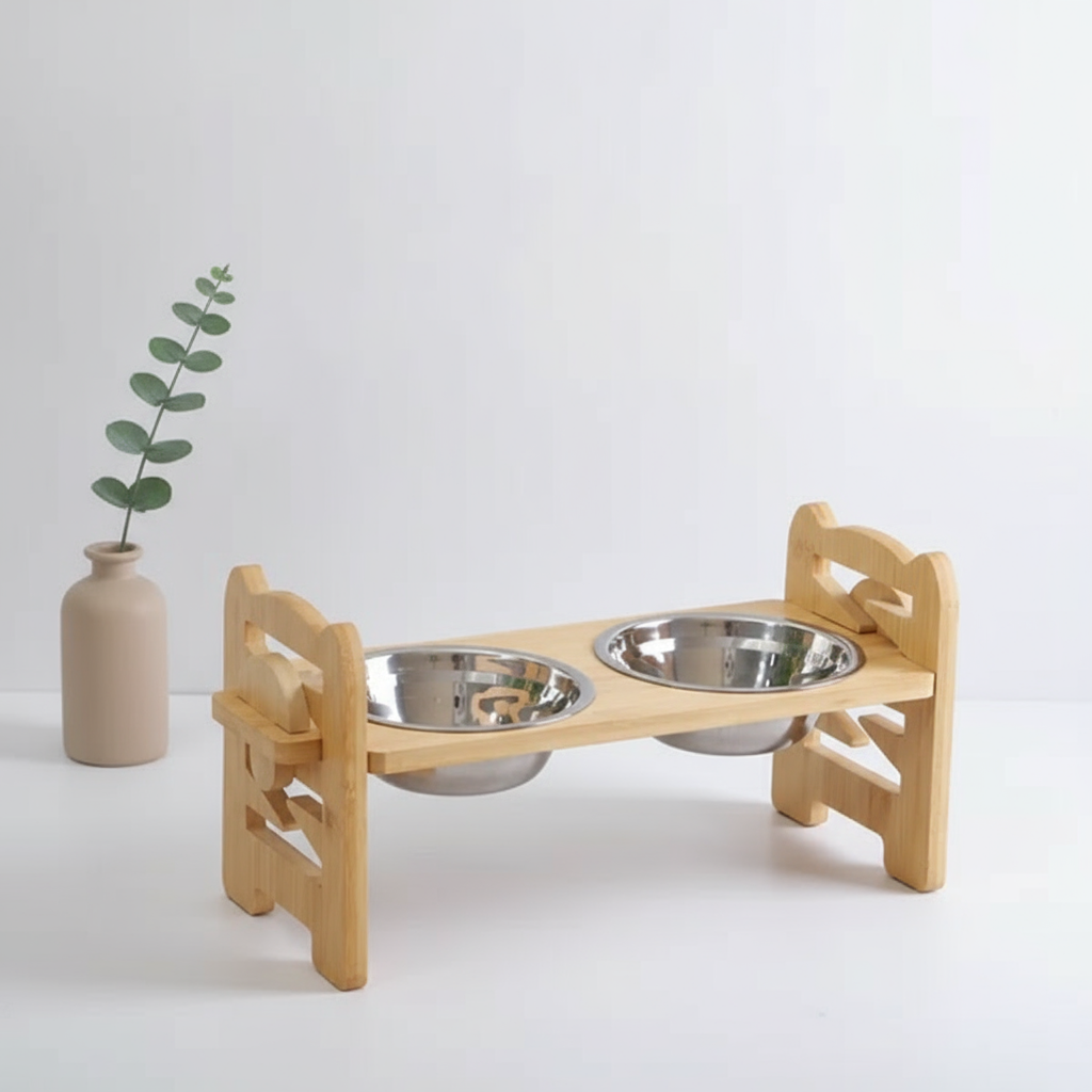 Tigelas com Base Elevada em Bambu