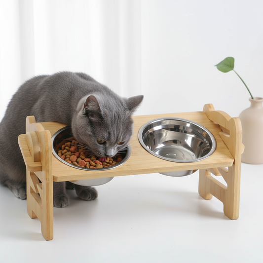 Tigelas com Base Elevada em Bambu