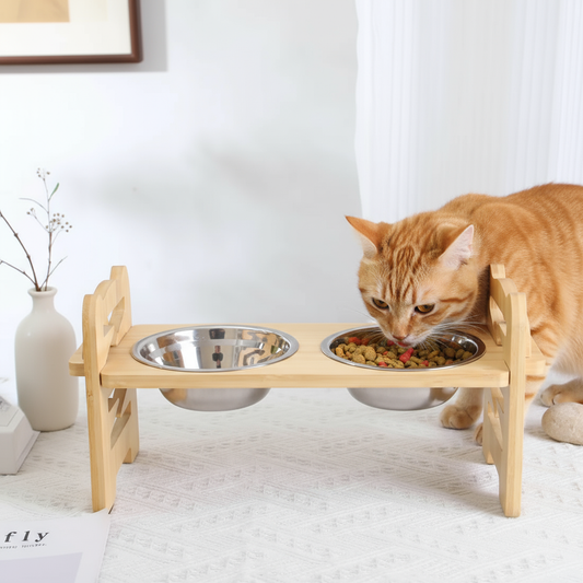 Tigelas com Base Elevada em Bambu